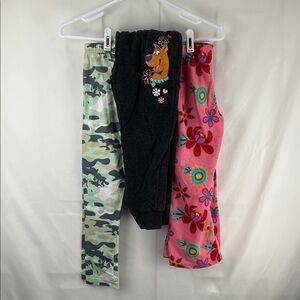 Girl’s Pants - 3 Pack - Size 6 - Coral, Scooby Doo, Camo